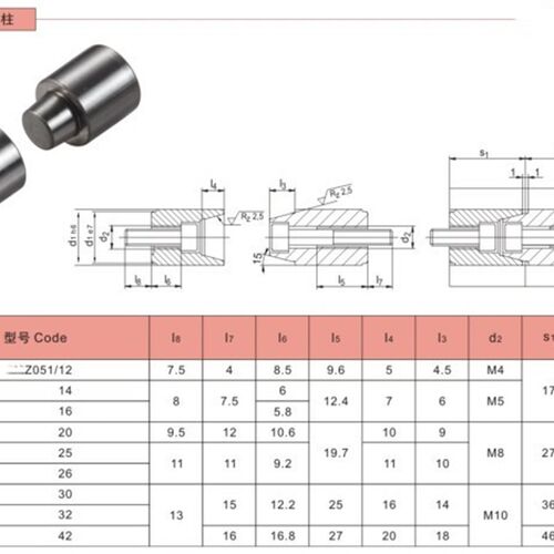 HASCO圆形定位柱对锁精定位Z051/16 Z051/20 Z051/25