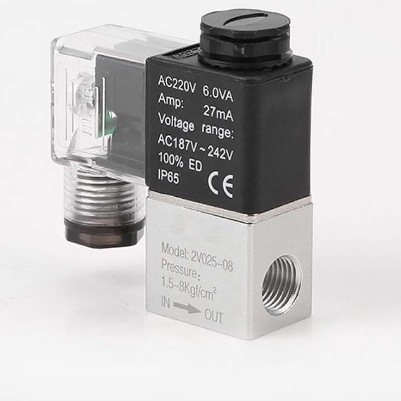 气动阀2V025-08二位二通电磁阀AC220V线圈控制阀换向阀DC24V/12V