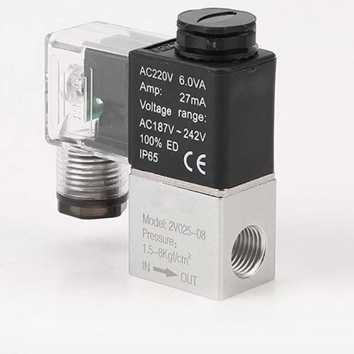 气动阀2V025-08二位二通电磁阀AC220V线圈控制阀换向阀DC24V/12V