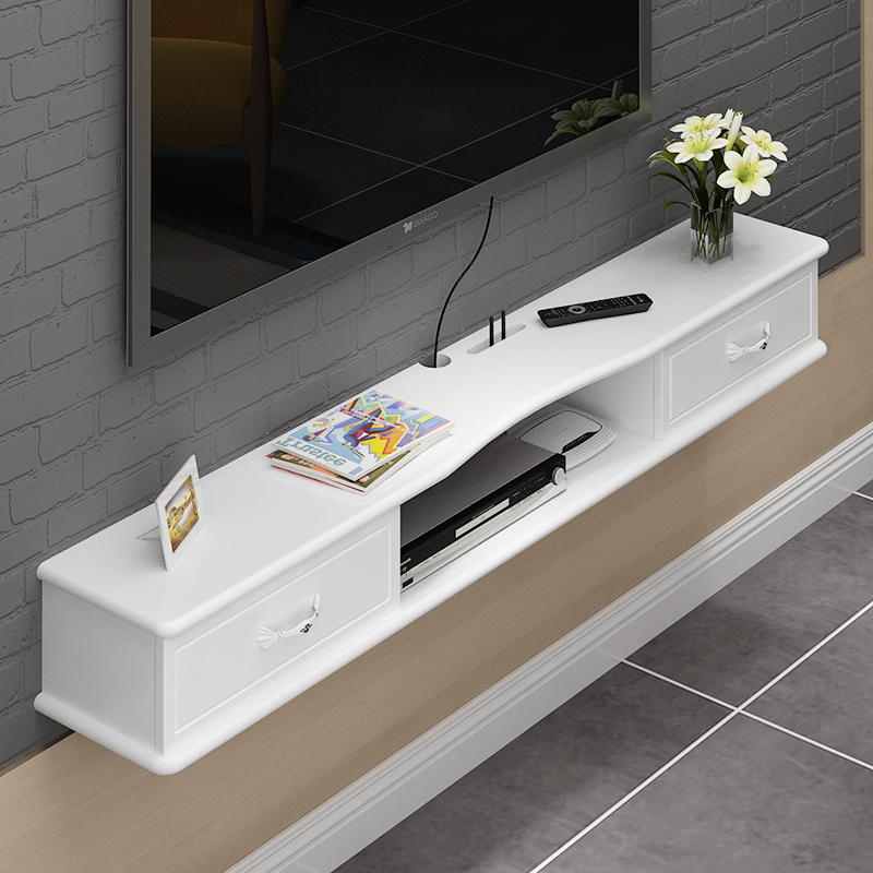 电视柜壁挂式小户型客厅影视背景墙卧室悬挂超窄机顶盒墙上置物架