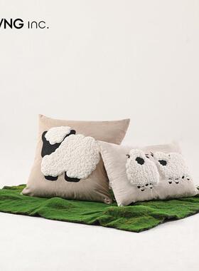 LIVING inc.牧场 黑脸羊可爱卡通客厅沙发抱枕儿童卧室床上靠垫枕