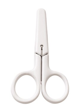 无印风小剪刀白色便携式手工剪不锈钢美工刀带盖子儿童安全小剪子