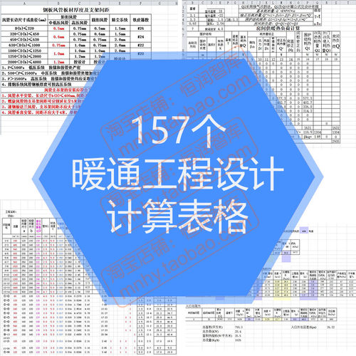 暖通工程设计师计算excel表格空调通风冰蓄采暖水管管径风管速算