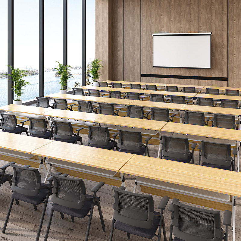 可折叠培训桌组合课桌教育机构可拼接移动带轮办公桌会议桌长条桌