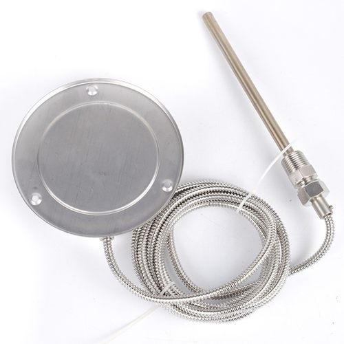 船用排烟表 不锈钢耐震压力式温度计 WTZ-280-N 650度  3米 1/2