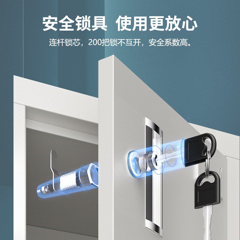 三门更衣柜铁皮柜带锁浴室换衣橱挂衣柜钢制加厚储物柜多门员工柜