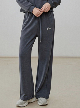 ALOGANT长裤高腰直筒裤休闲裤宽松百搭简约水洗直筒裤|A10039.