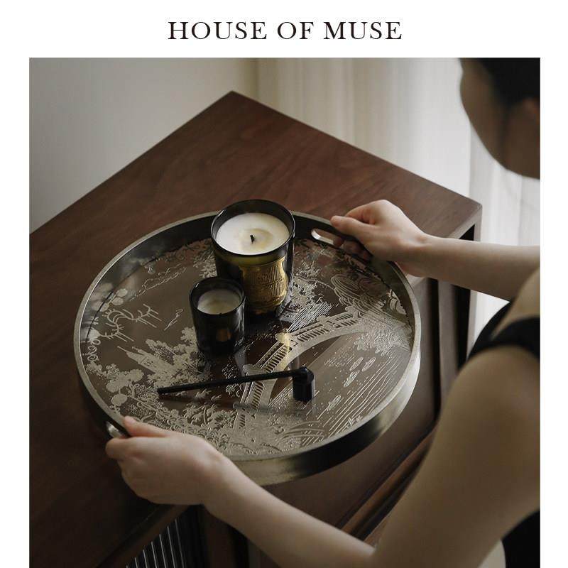 缪斯家 东方古韵 金枝银庭 中式托盘香薰蜡烛果盘桌面收纳摆件,3C数码配件,USB多功能数码宝,淘宝优惠券,粉丝福利购,淘宝优惠卷