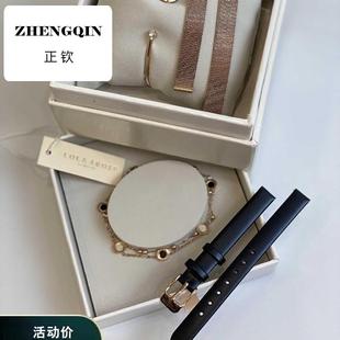 手表配件适用lolarose表带真牛皮罗拉同款米兰钢带小绿表带小棕表