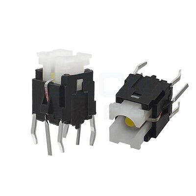 博众6X6X9mm轻触开关带灯直插LED发光二极管白灯红灯蓝灯微动按键