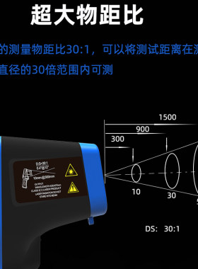 华普红外测温仪家用温度计工业用空调出风口测温枪厨房商用高精度