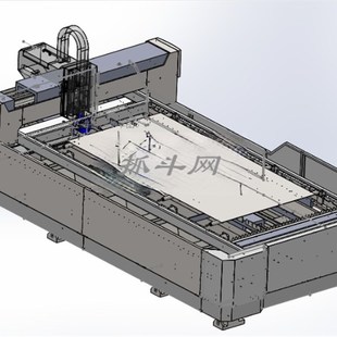 500瓦光纤激光切割机(成熟产品3015型号图纸CAD设备3D模型机338