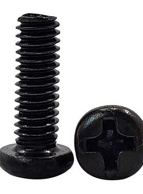 PM十字圆头盘头机牙小螺丝钉M2 M2.5*4X5X6X8X14X6X30 黑1千 M3M4