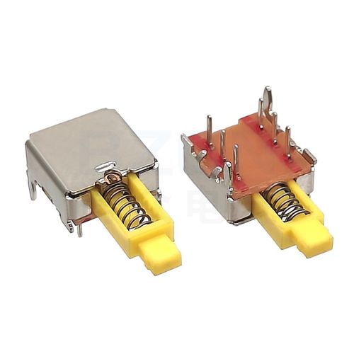A03-09直键开关PS-22E50(2P2T)双排六脚卧式自锁侧按琴键电源开关