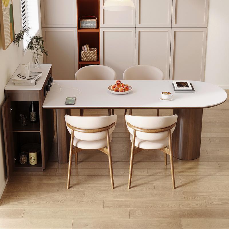 窄岛台柜小户型单独移动岛台餐边柜厨房中岛倒台单导台餐桌胡桃色