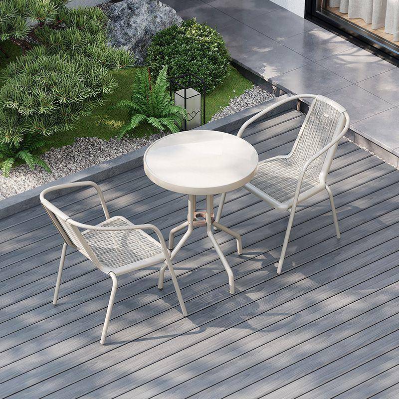 户外桌椅阳台露天椅简约客厅现代奶茶铁艺室外庭院组合家用休闲1