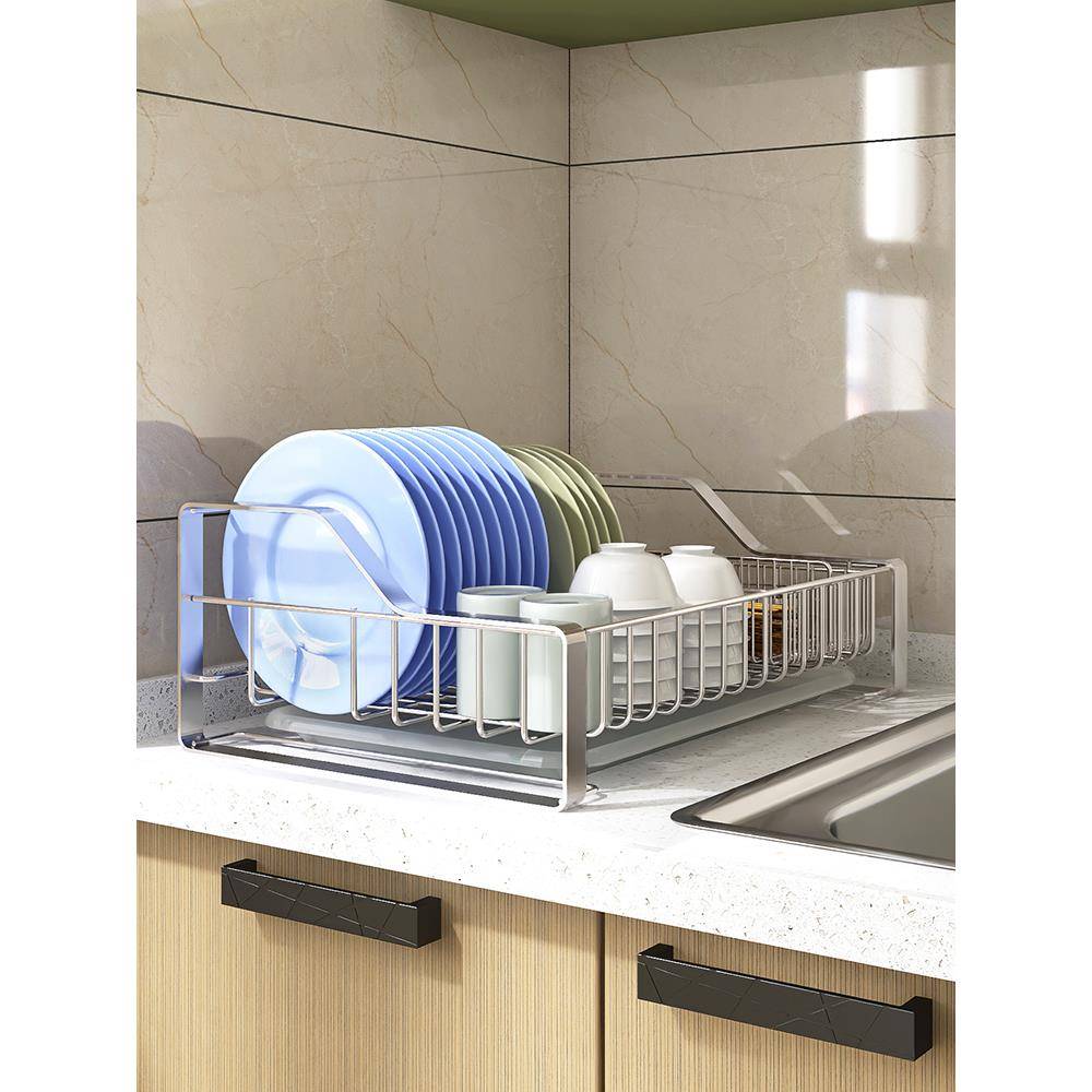 cs304不锈钢碗碟架碗架沥水架单层厨房置物架台面放碗筷碗盘收纳