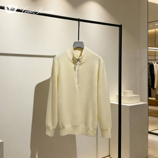 lp冬季新款立领半拉链老钱风羊毛针织衫上衣商务休闲保暖男士毛衣