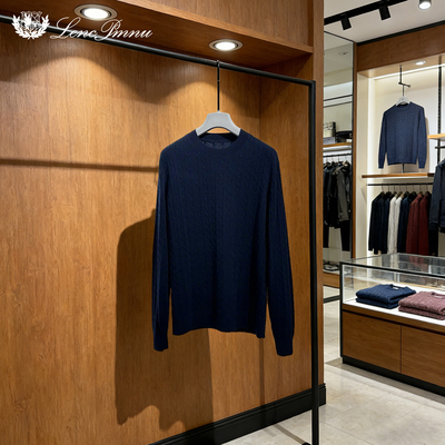 LP老钱风绵羊毛罗纹针织衫毛衣男