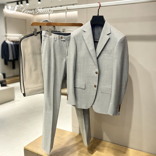 LP老钱风羊毛亚麻西服外套套装男