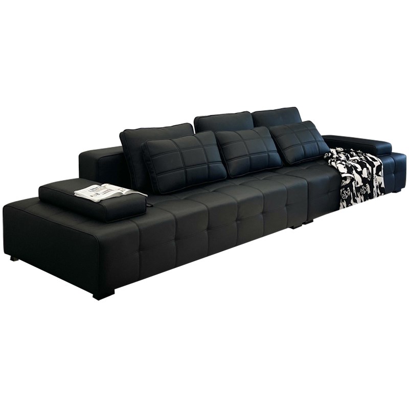 劳伦斯直排真皮沙发意式极简客厅大平层设计师皮艺沙发别墅大户型