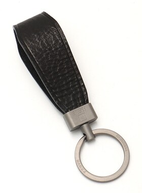 钛合金车钥匙扣链挂件360旋转钥匙圈头层牛皮mbox进口汽车钥匙扣