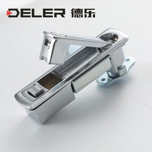 按钮弹跳锁锌合金镀亮铬伸缩把手压紧式 平面锁工业电柜锁 190