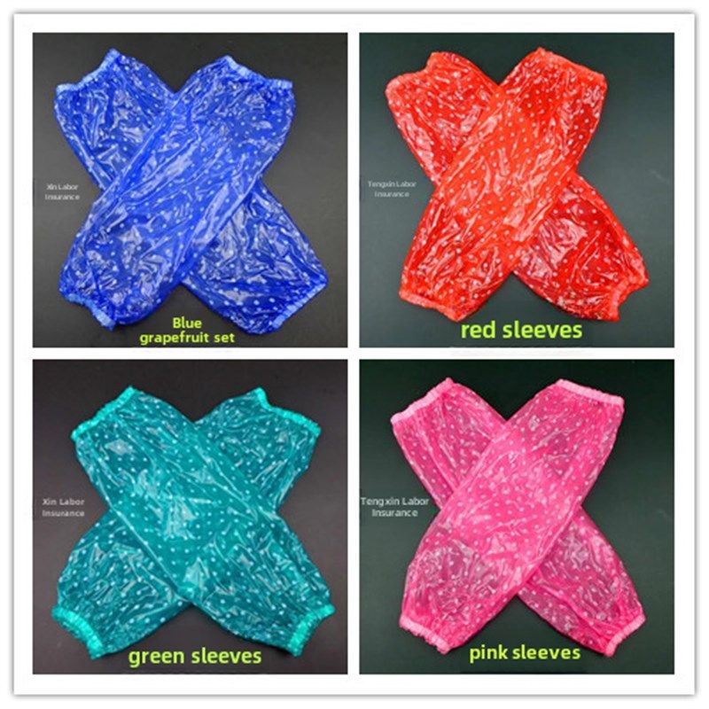 防水围裙袖套防油韩版厨房家居透明胶长款工作服PVC袖套防水围裙