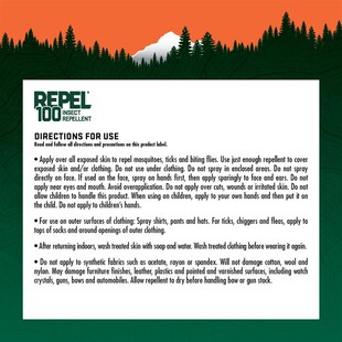 美国Repel 100 户外喷雾驱蚊液98%Deet避蚊胺钓鱼蜱虫防蚊微瑕品