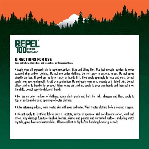 美国Repel 100 户外喷雾驱蚊液98%Deet避蚊胺钓鱼蜱虫防蚊微瑕品