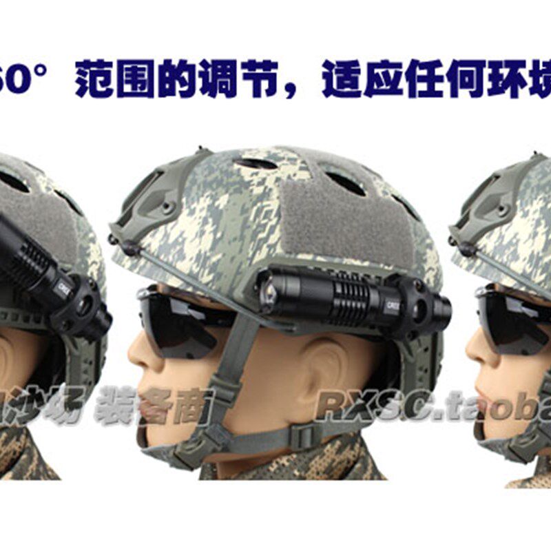电筒夹子 MICH IBH FAST头盔专用照明手电筒支架 骑行导轨配件