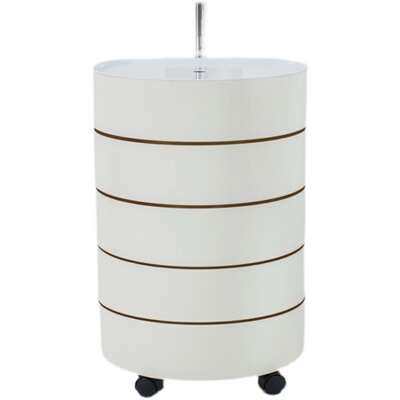 DPstudio北欧创意旋转多层可移动床头柜ins收纳推车简约圆形储物