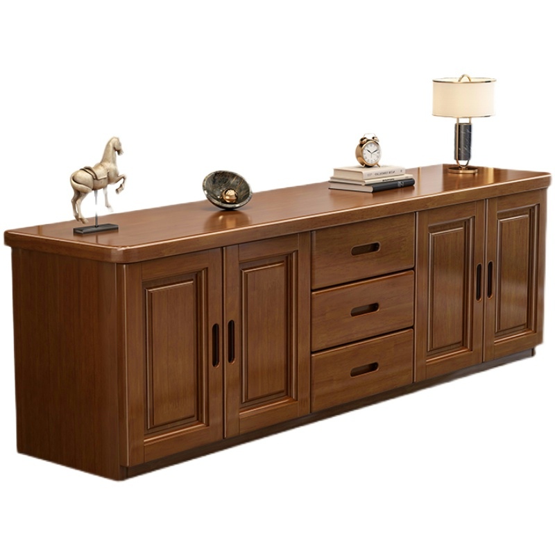 实木电视柜组合墙柜现代简约新中式地柜客厅多功能储物电视背景柜