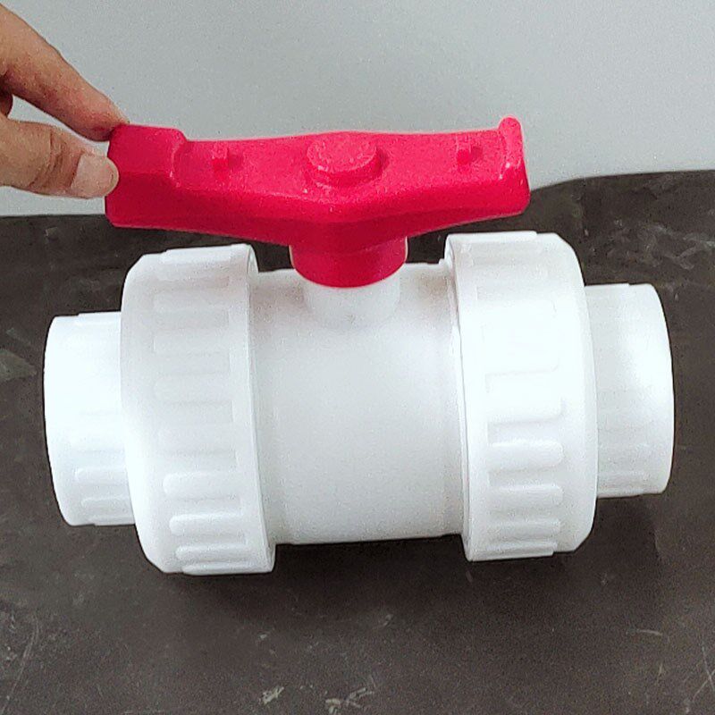 【厂家直销】塑料 白色 DN15/20/25 PP球阀 带手柄塑料球阀 热卖