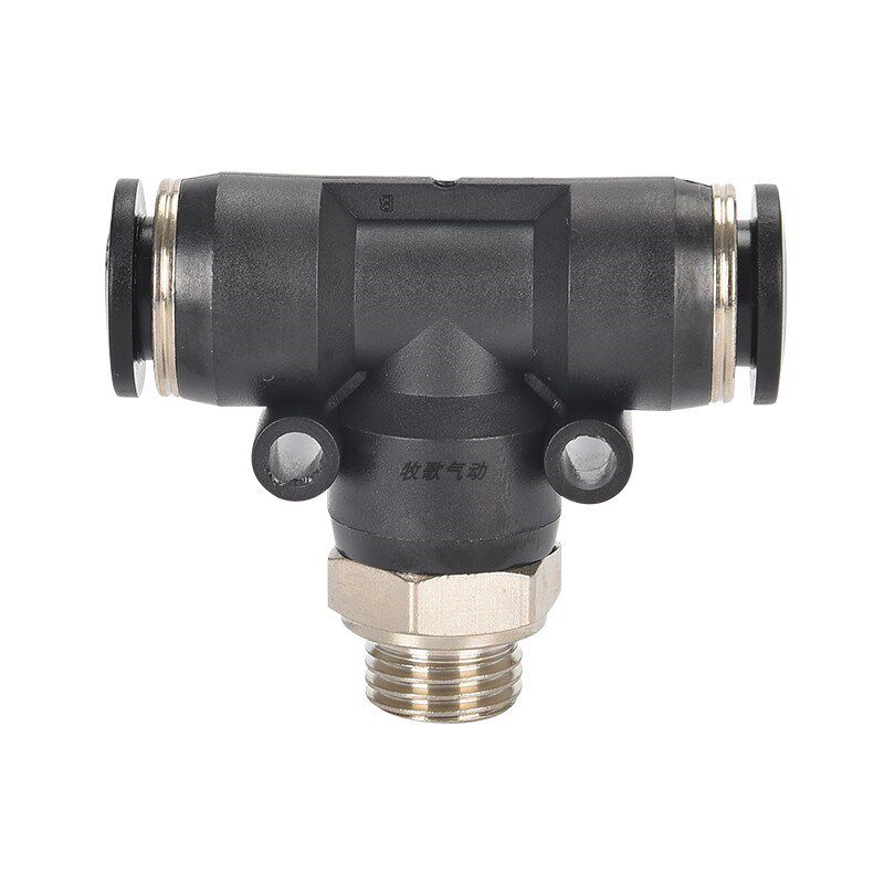 气动气管快速快插接头PB4/6/8/10/12-G01/G02/G03/G04螺纹T型三通