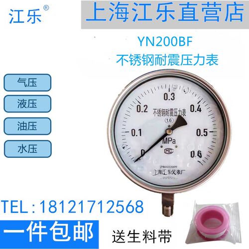YN200BF/Y200BF全不锈钢锅炉蒸汽压力表耐高温防腐压力表