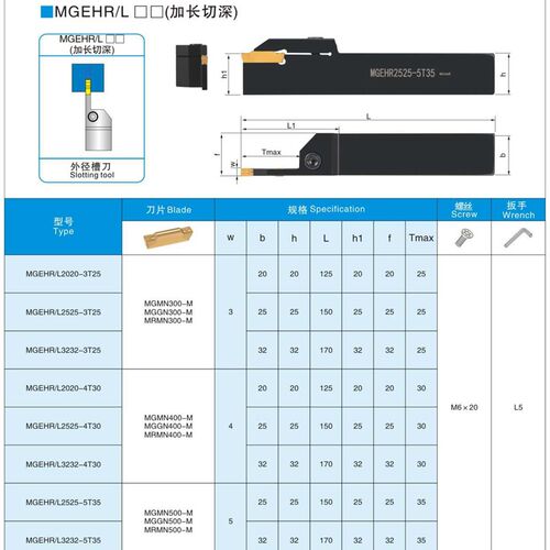 数控切槽刀杆外径加长割槽刀MGEHR1616/2020/2525-1.5T15车床刀具