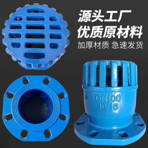 法兰铸铁水泵单向止回底阀抽水泵吸水新型底阀门DN40 50 65 80100