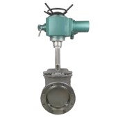 PZ973H 16电动刀型闸阀铸钢不锈钢插板阀闸板浆液水污泥沙纸