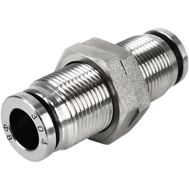 304不锈钢快插接头隔板直通PM-4管道型节流阀CA-6/8/10/12/14/16