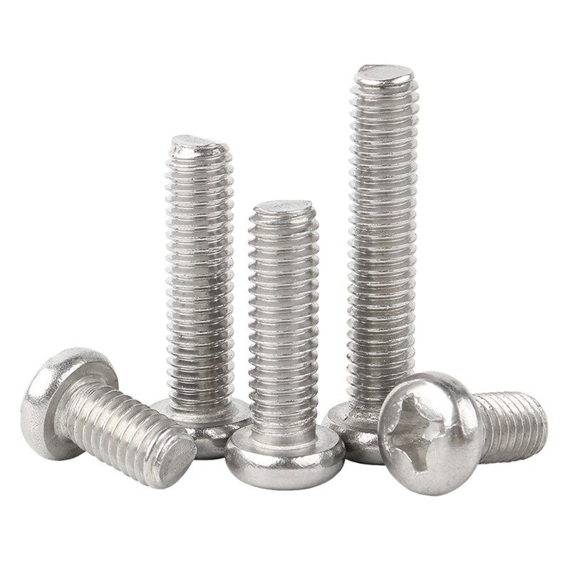 304不锈钢圆头螺丝盘头十字螺钉开关插座小机牙螺栓M2M3M4M5M6M10