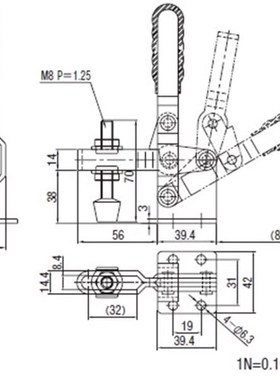 同款替代垂直式快速夹具 C-LD-101D 快速夹具 WDC101-D 肘夹工装