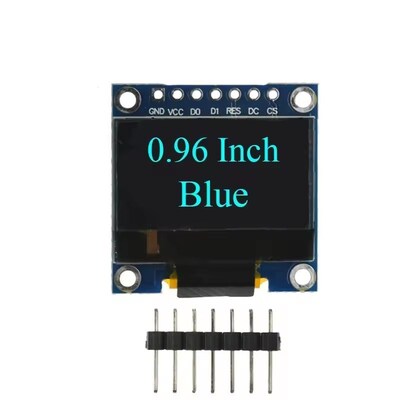 0.96寸OLED液晶屏显示模块 7针12864 SPI 蓝色黄色白色 stm32/51/