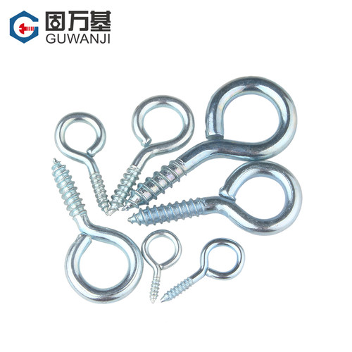 镀锌羊眼圈自攻螺丝钉挂钩吊环铁钩子灯钩带环羊眼钉羊眼螺丝带圈
