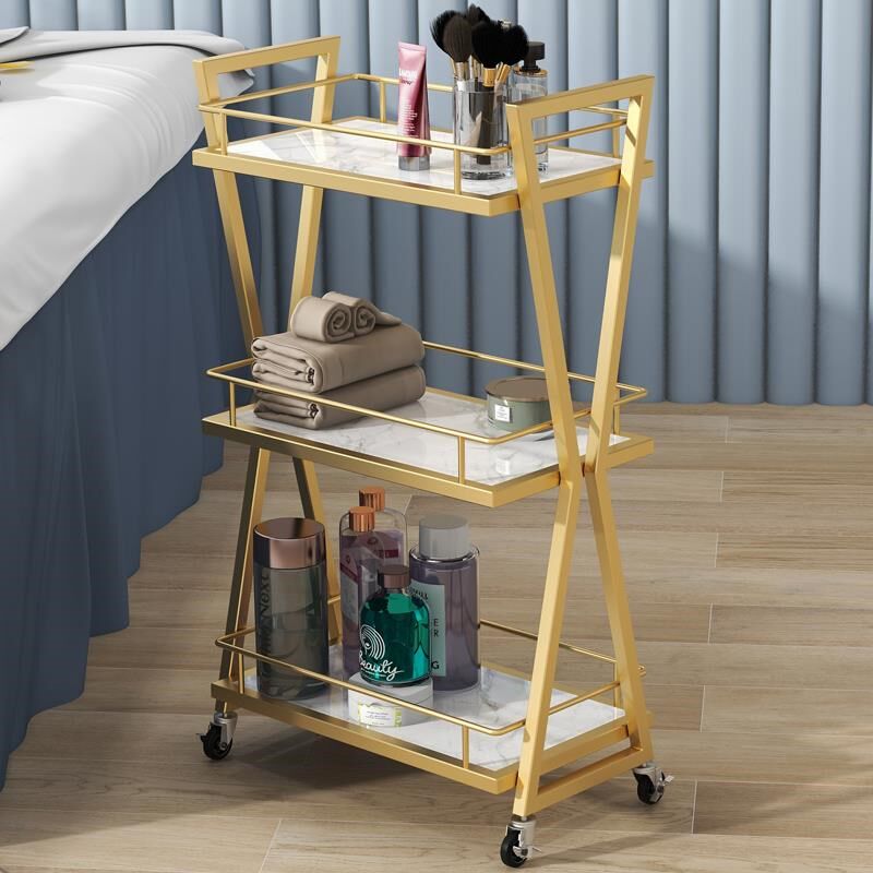 美容车小推车美发店专用手推工具车理发店染烫收纳车带滑轮移动架