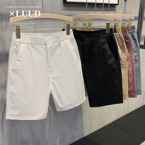 LUUD 冰感科技黑白棉质男士短裤简约修身百搭五分裤薄款休闲裤子