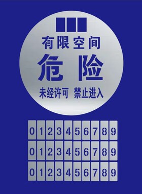 有限受限空间沙井盖带磁吸编号B喷漆镂空字模板安全警示标志金属