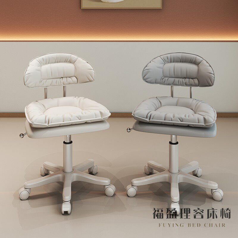 新款美容凳子美容院专用升降大工椅滑轮凳子理发店美甲靠背可升降