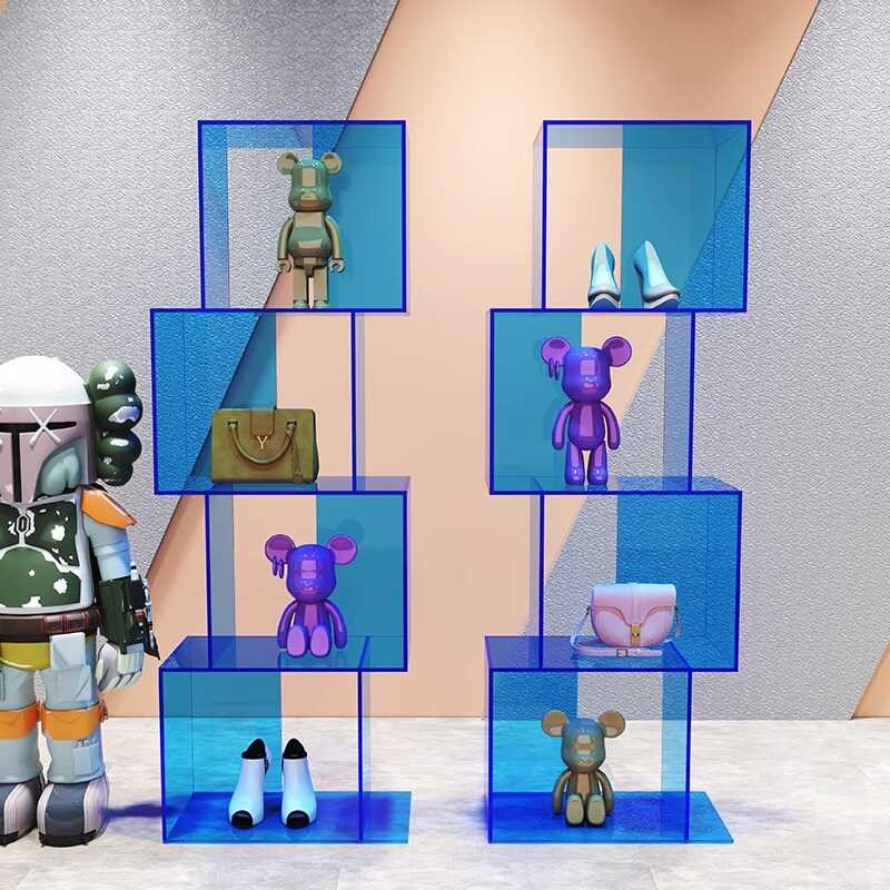 亚克力展示架商场陈列货架展示柜服装店橱窗装饰道具多层置物架子