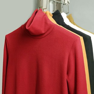 本命年大红色双面发热澳绒打底衫男堆堆高领内搭德绒保暖长袖t恤